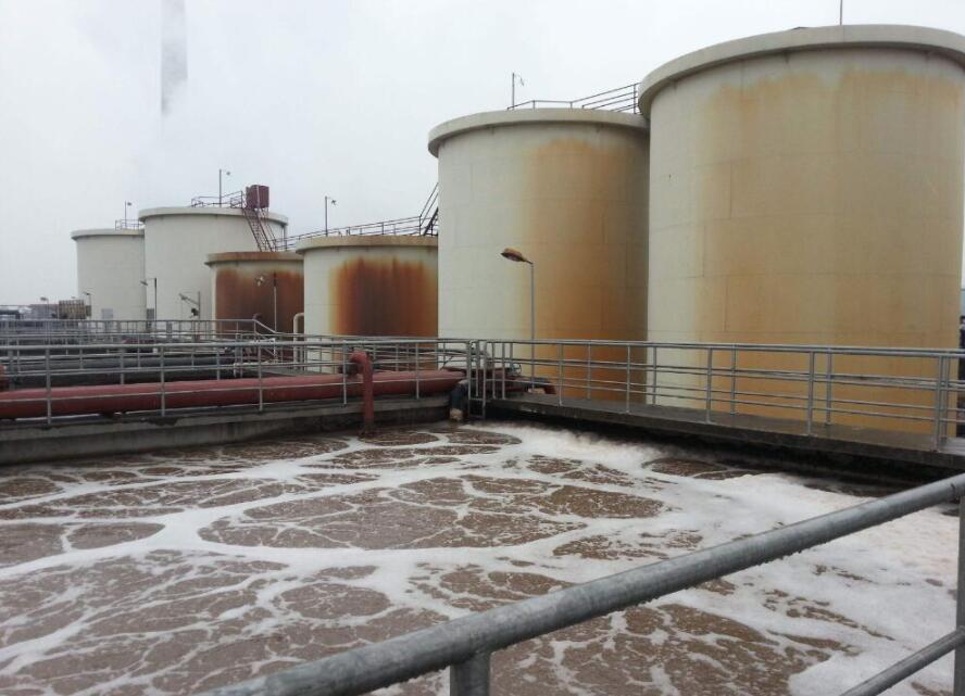 （圖：工業(yè)污水池起泡現(xiàn)場）