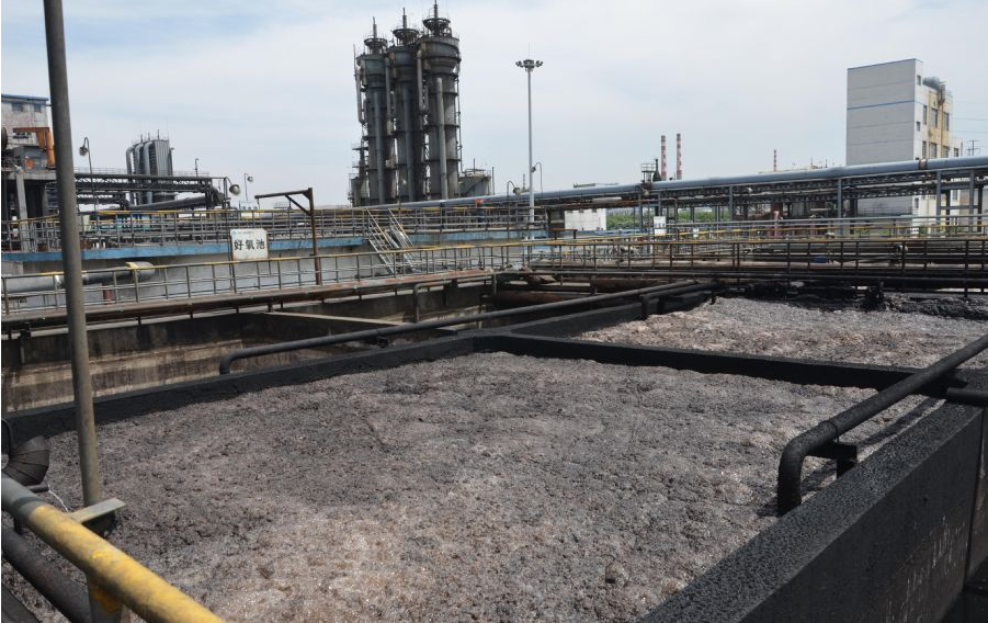 （圖：生化污水池起泡場(chǎng)景）